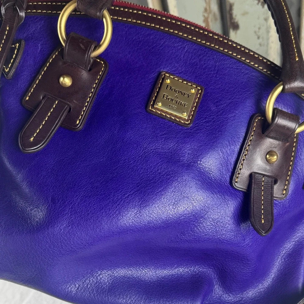 Dooney & Bourke Stanwich Satchel Purple Toledo Leather. RARE. - Picture 7 of 16